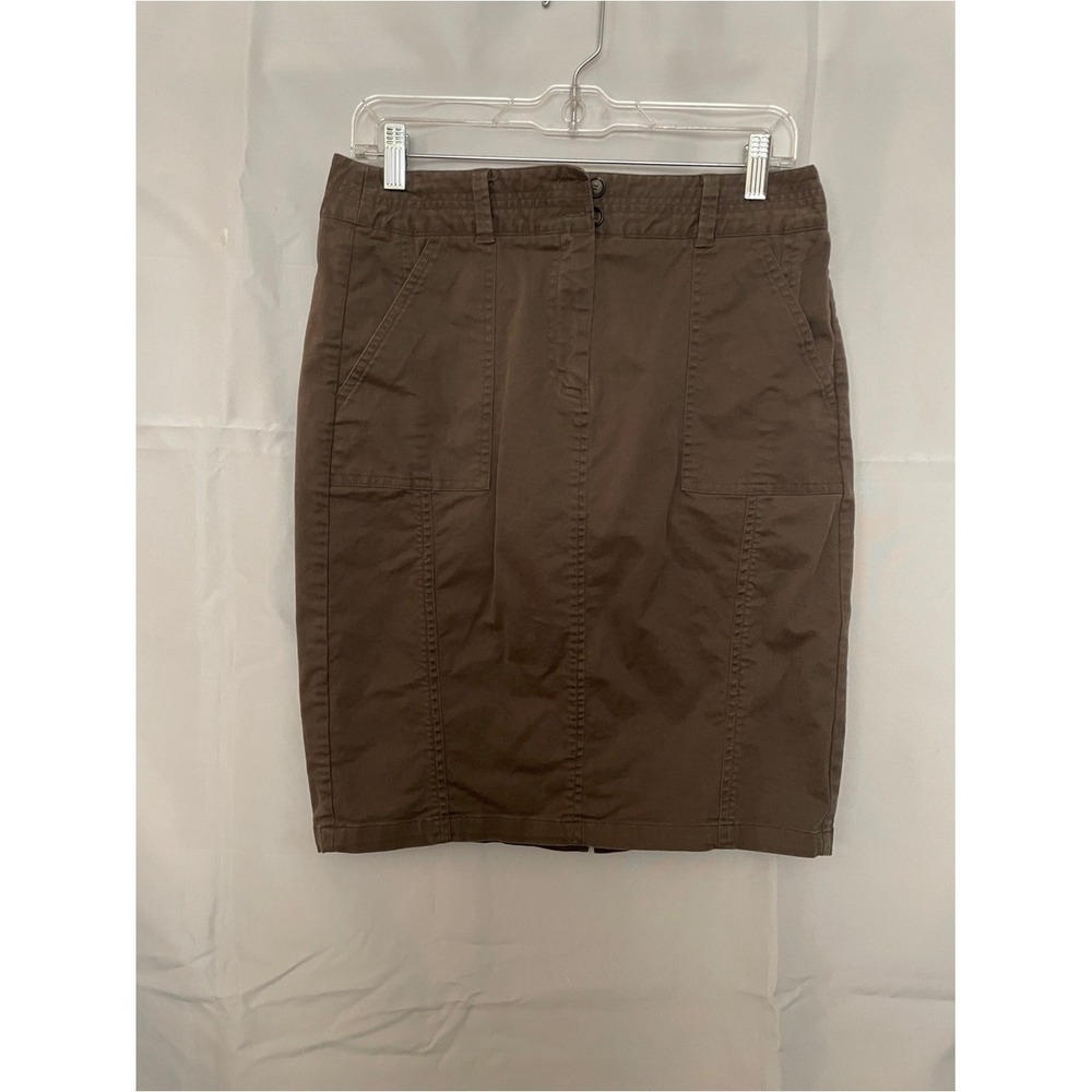 LOFT Women's Brown Utility Pencil Skirt